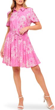 FLYING TOMATO Print Mini Shirtdress
