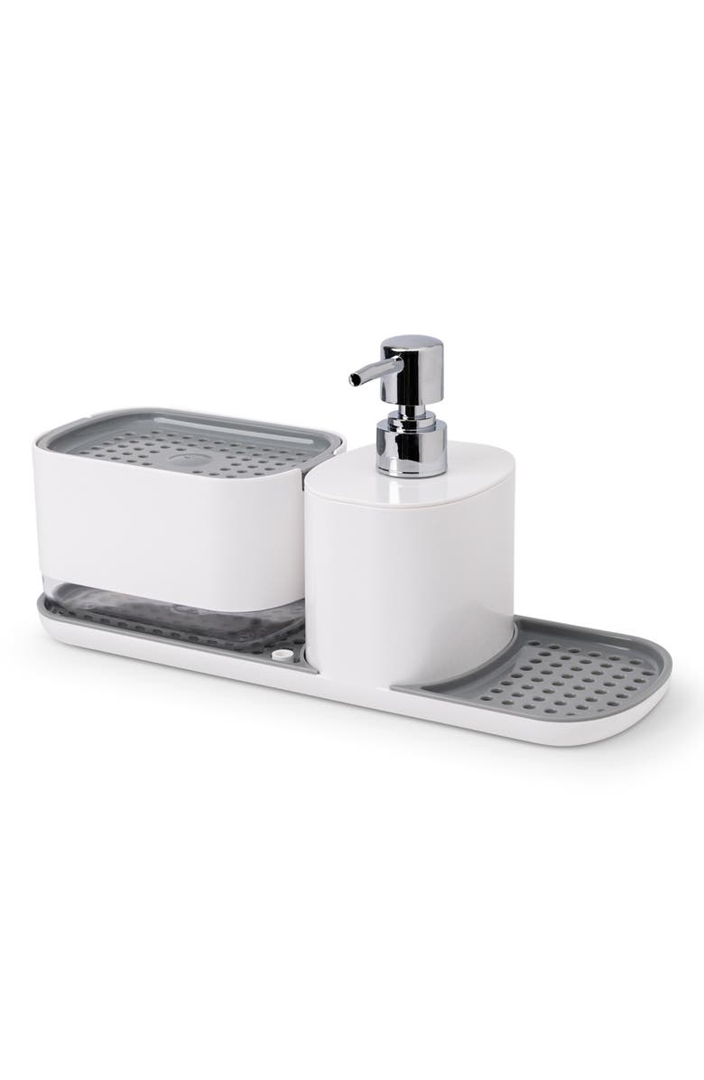 CORE KITCHEN Sponge Saver Sink Caddy, Main, color, White/ Grey