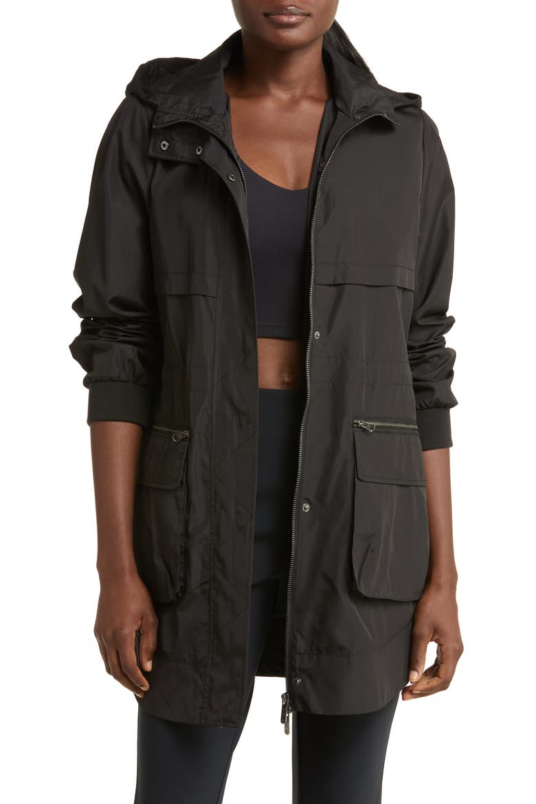 Water Resistant Rain Jacket, Main, color, BLACK
