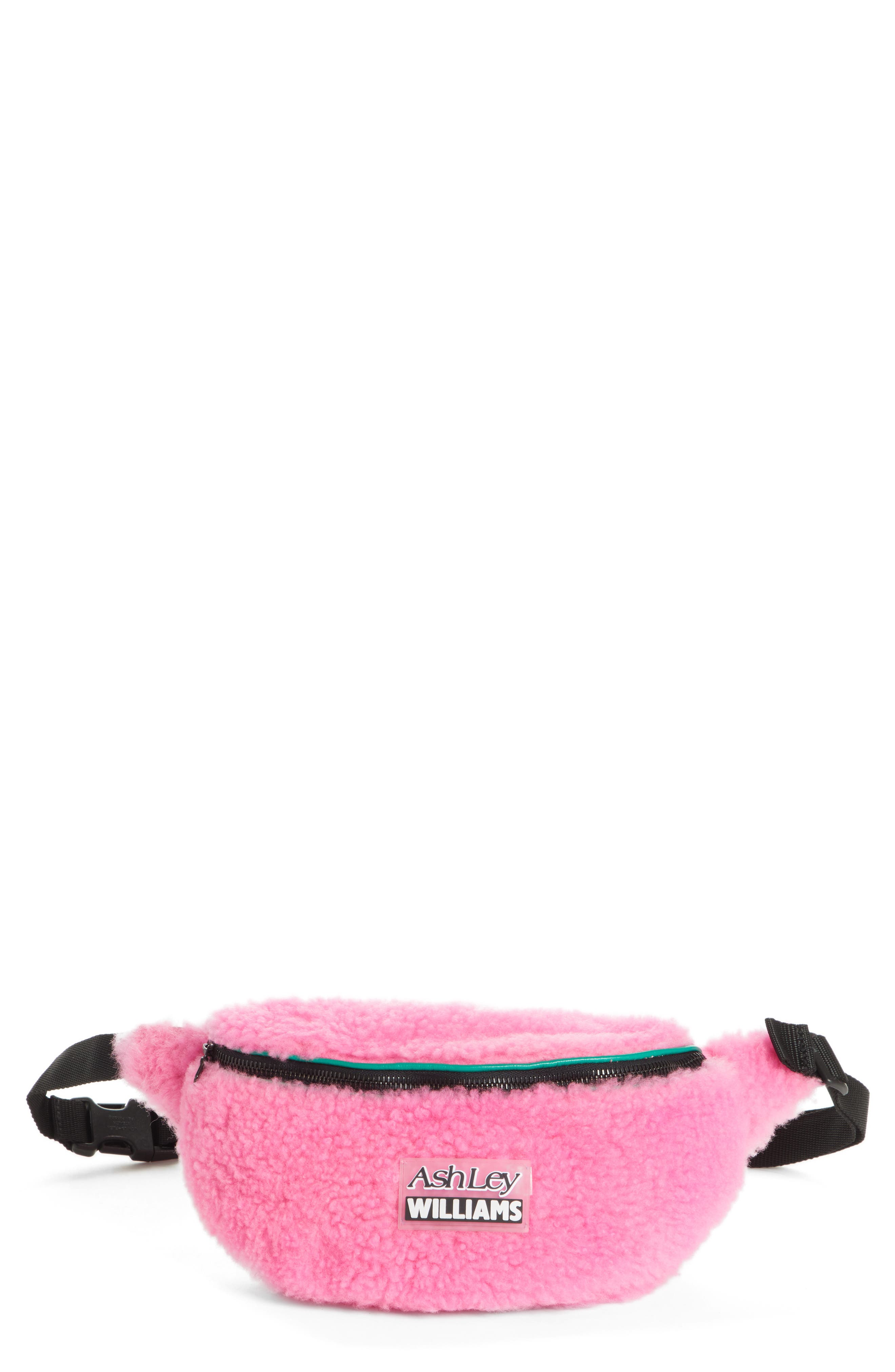 Ashley Williams Genuine Shearling Belt Bag, Main, color, 