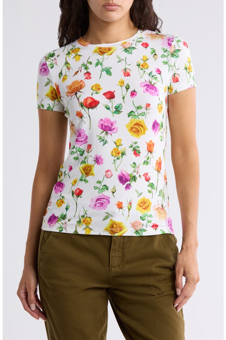 Ressi Floral T-Shirt, Main, color, WHITE MULTI MIX ROSE