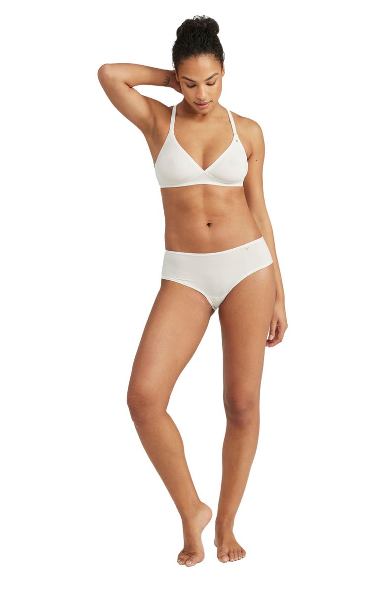 Nudea The Stretch Mid Rise Bikini Brief, Main, color, White