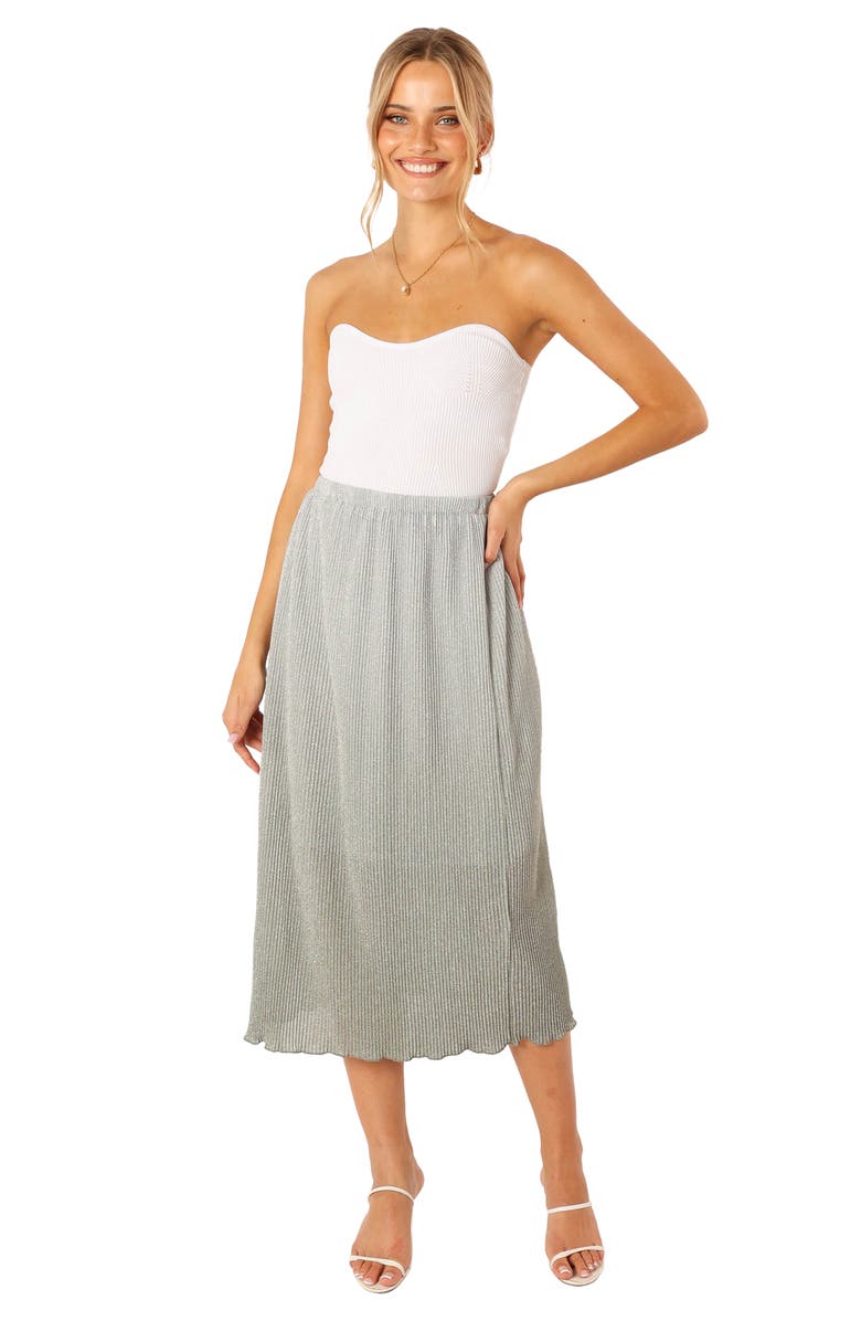 Petal & Pup Margurita Metallic Midi Skirt, Alternate, color, Aqua