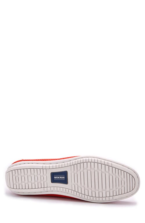 Aston Marc Perforated Bit Loafer In Red
