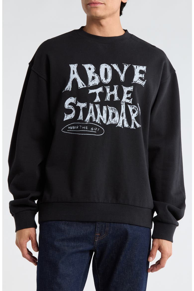 Above the Standard Graphic Sweatshirt, Main, color, BLACK