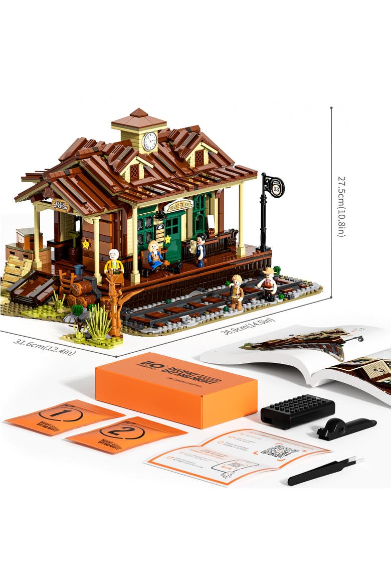 Steampunk Train Station Lighting Building Set Model SP1843T, Alternate, color, Multicolor