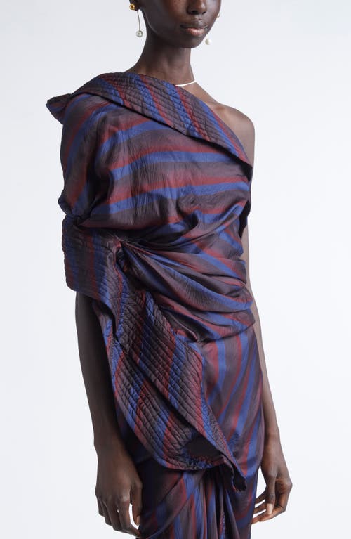 Dries Van Noten Womens Navy Dolla Asymmetric Woven Midi Dress In Purple