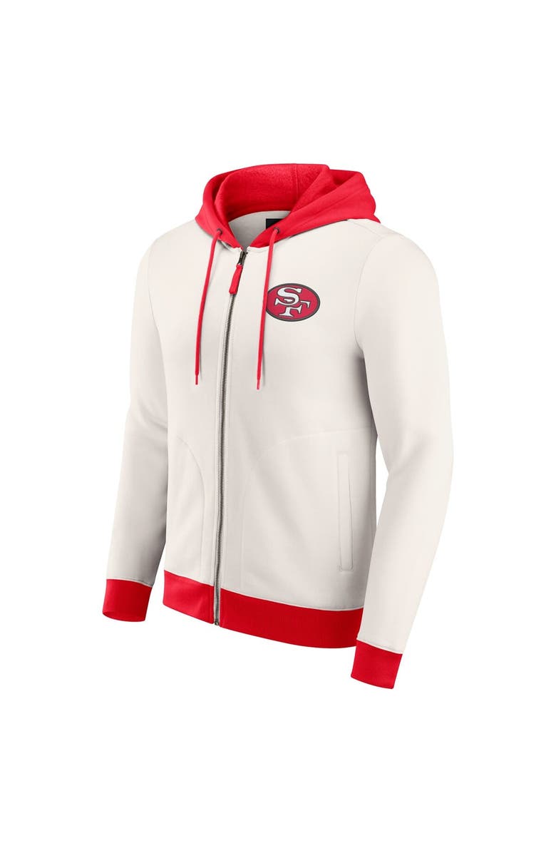 Darius Rucker Collection by Fanatics Men's Darius Rucker Collection by Fanatics Cream San Francisco 49ers Distressed Graphics Full-Zip Hoodie, Alternate, color, Cream