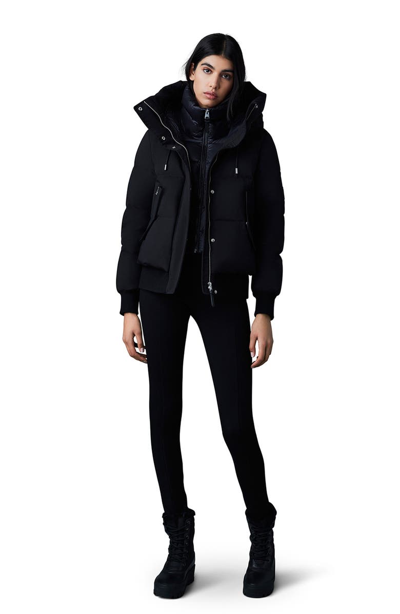 Mackage Nefi Water Repellent 800 Fill Power Down Insulated Bomber Jacket with Removable Hooded Bib, Alternate, color, 