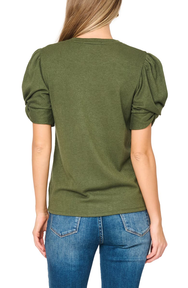 GIBSONLOOK Twist Puff Sleeve Luxe T-Shirt, Alternate, color, Martini Olive