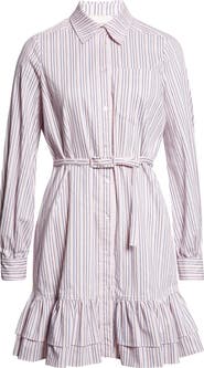 Cinq à Sept Tirza Sophie Stripe Long Sleeve Belted Shirtdress