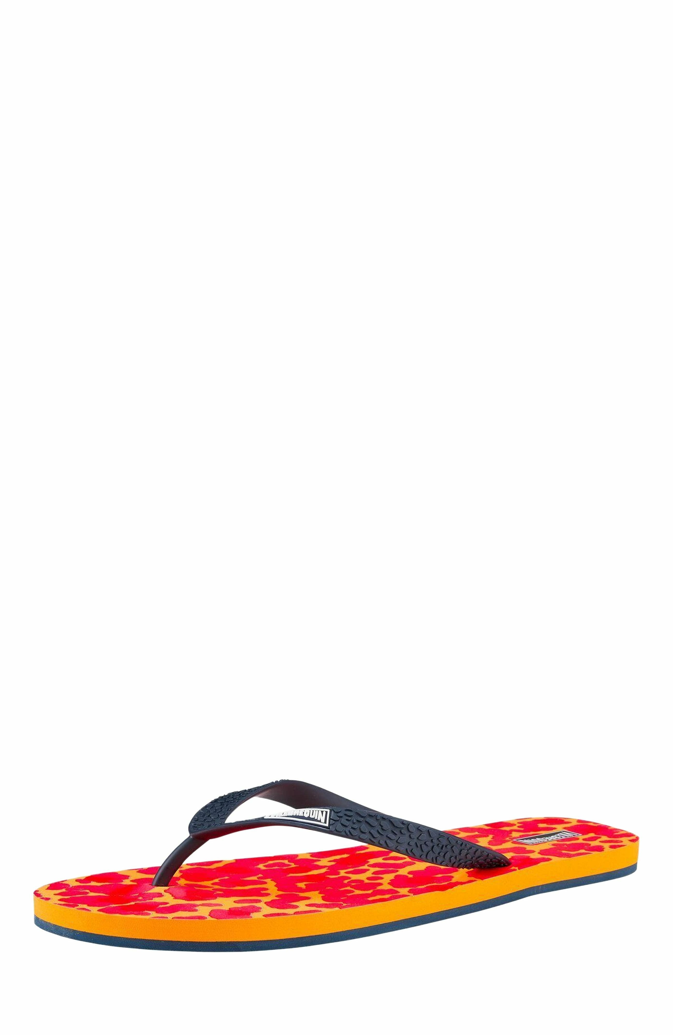 Vilebrequin Women's New Leopard Beach Flip Flops, Main, color, Abricot