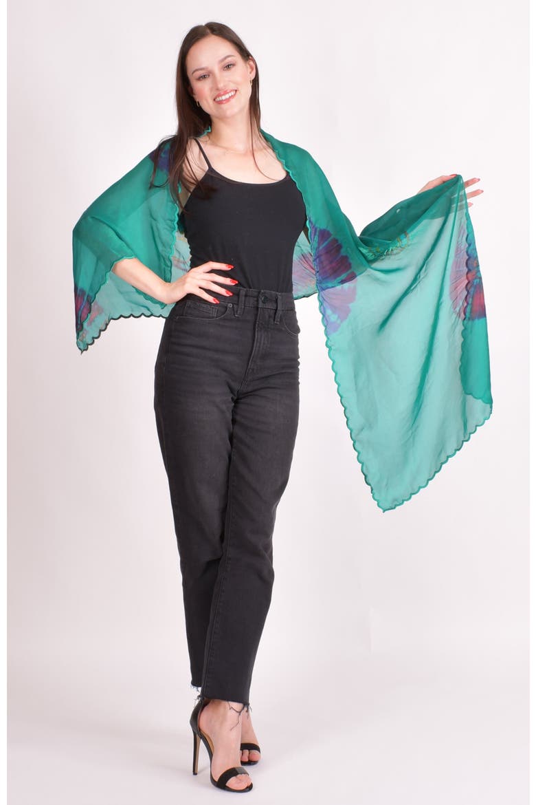 Trina Hand Tie Dye Scarf, Alternate, color, Green