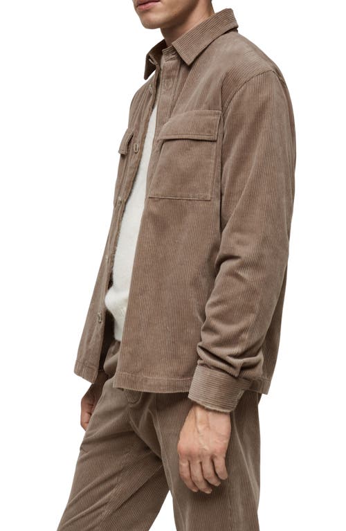 Mango Regular Fit Corduroy Overshirt In Mink Grey