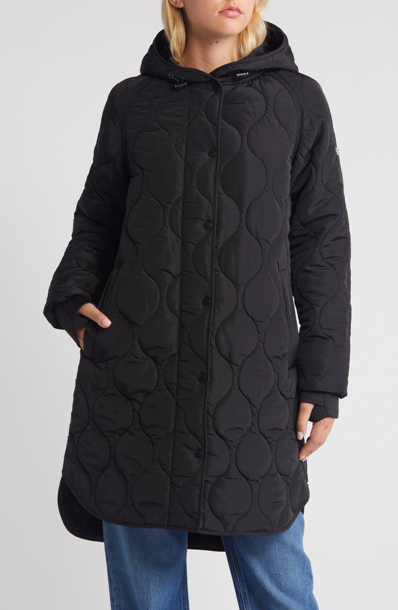 BCBGMAXAZRIA Onion Quilted Hooded Coat, Main, color,