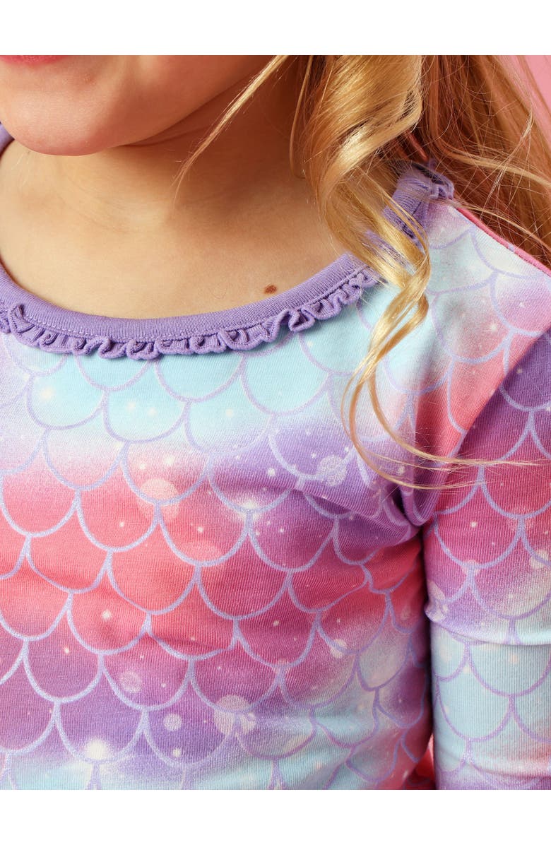 Softsnooze Modal Blend Ruffle Long Sleeve Pajama Set, Alternate, color, Shimmer Mermaid Tale