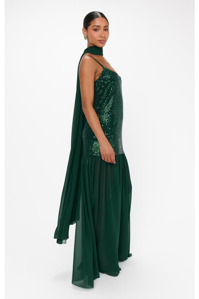 Dalia Maxi Dress, Alternate, color, Emerald Sequins