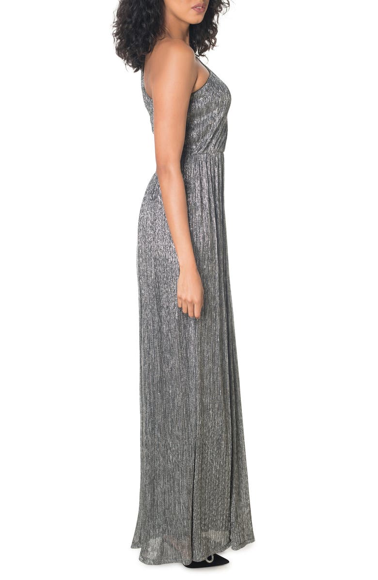 Dress the Population Kienna Shimmer Cutout Detail One-Shoulder Gown, Alternate, color, 