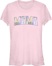 Disney Junior's Mama Collegiate Fabric Pattern Short Sleeve Graphic T-Shirt