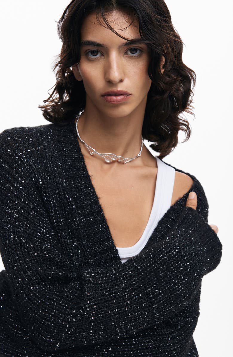 Desigual Fredericton Sequin Cardigan, Alternate, color,