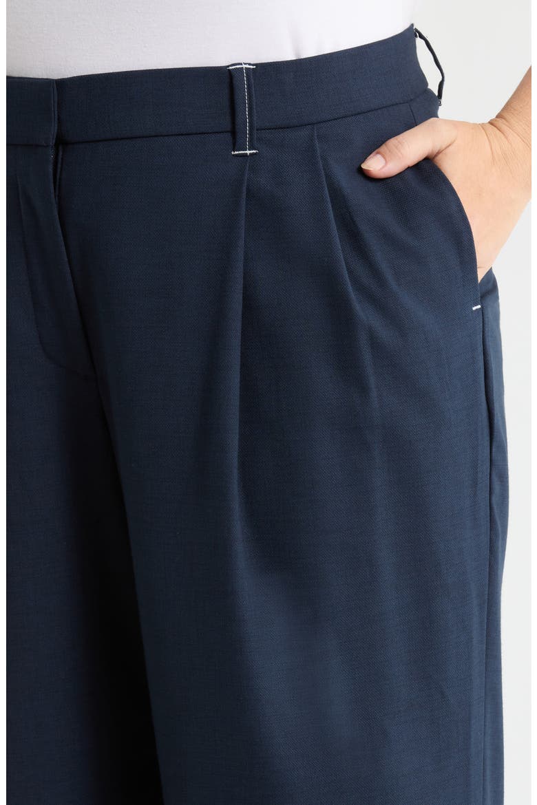 Ultra Skyrise Relaxed Straight Pleated Pants, Alternate, color, NAVY