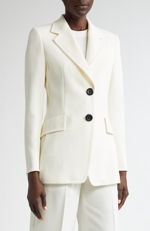 Akris punto Captain Virgin Wool Gabardine Blazer in Cream 