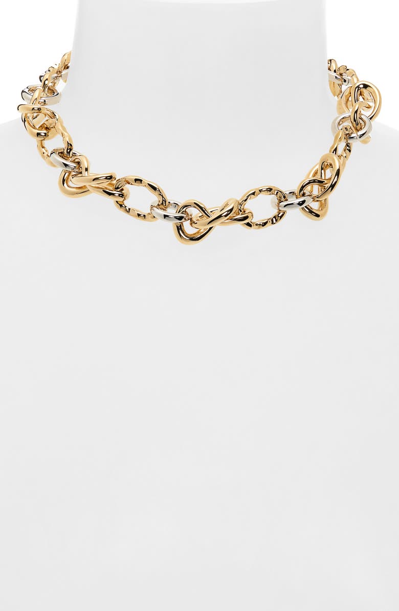 Oscar de la Renta O-Knot Collar Necklace, Alternate, color, Yellow Gold