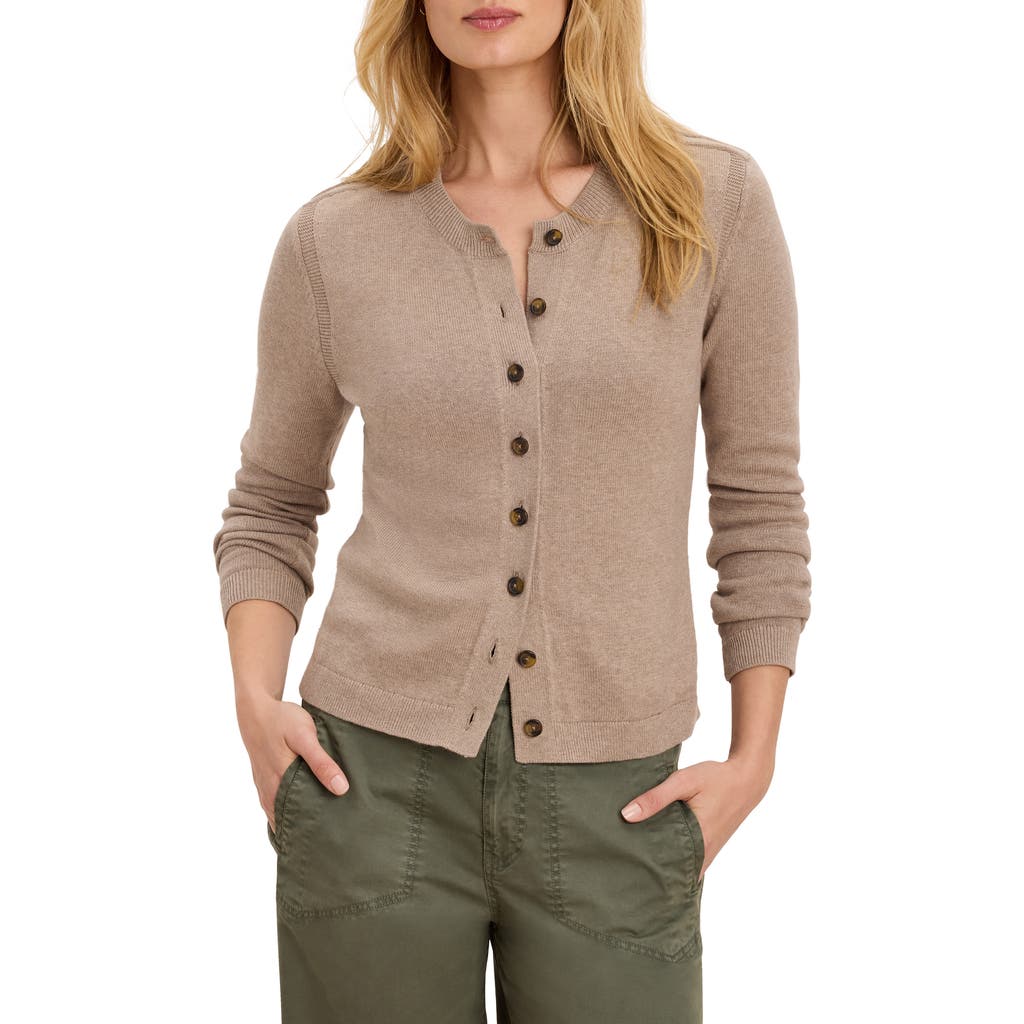 Nic + Zoe Nic+zoe Cotton Buttoned Up Cardigan In Brown