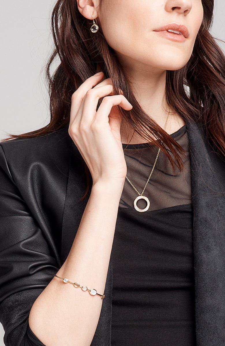 Ippolita Mini Rock Candy - Lollipop 18K Gold Drop Earrings, Alternate, color, Yellow Gold/Clear Quartz