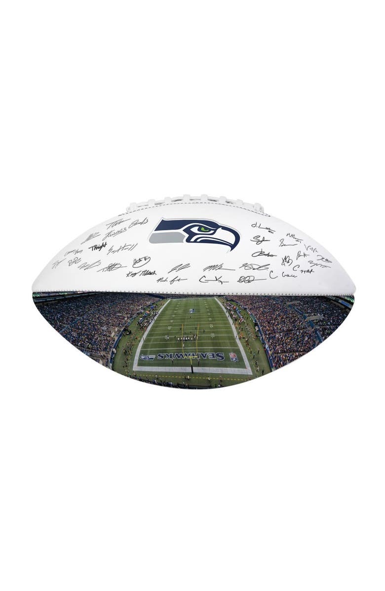 LOGO BRANDS Seattle Seahawks 2025 Autograph Signature Football, Main, color, Navy