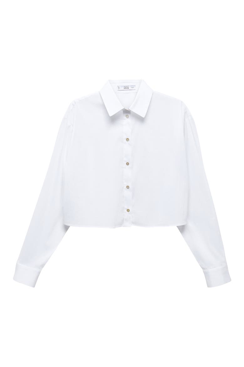 Crop Poplin Shirt, Alternate, color, WHITE