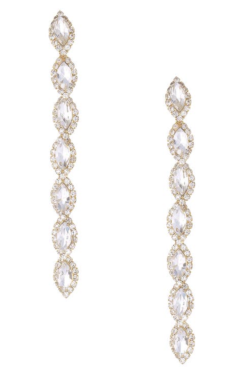 Crystal Droplet Linear Drop Earrings