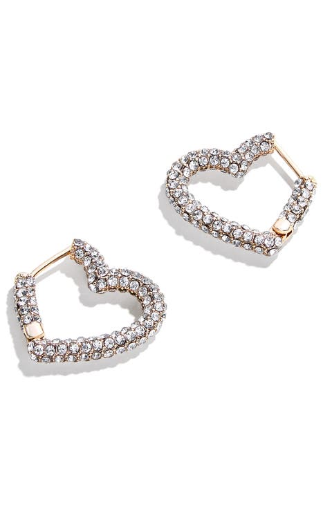 Velma Pavé Heart Huggie Earrings