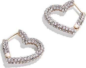 Velma Pavé Heart Huggie Earrings