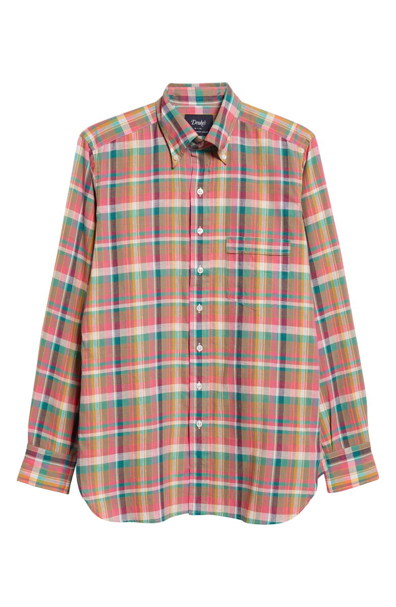 Drake's Madras Plaid Button-Down Shirt | Nordstromrack