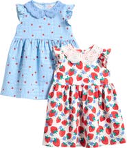 NEXT Kids' Pack of 2 Stretch Cotton Dresses
