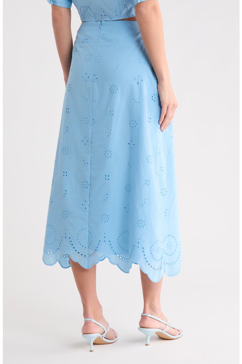 Audrey Eyelet Embroidered Maxi Skirt, Alternate, color, BLUE