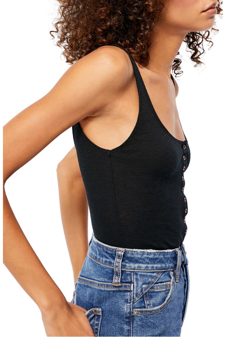 Tellin' Me Rib Tank Top, Alternate, color, BLACK