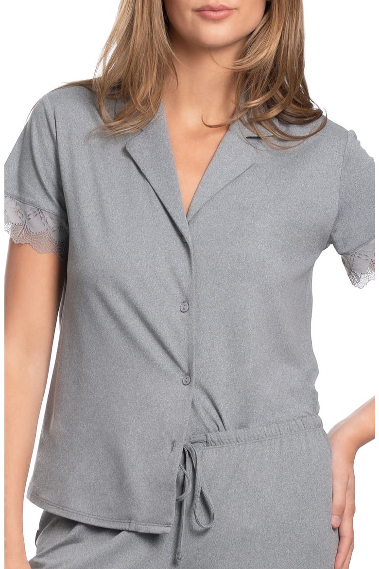 Sevilla Short Sleeve Pajama Set, Alternate, color, HEATHER GRAY