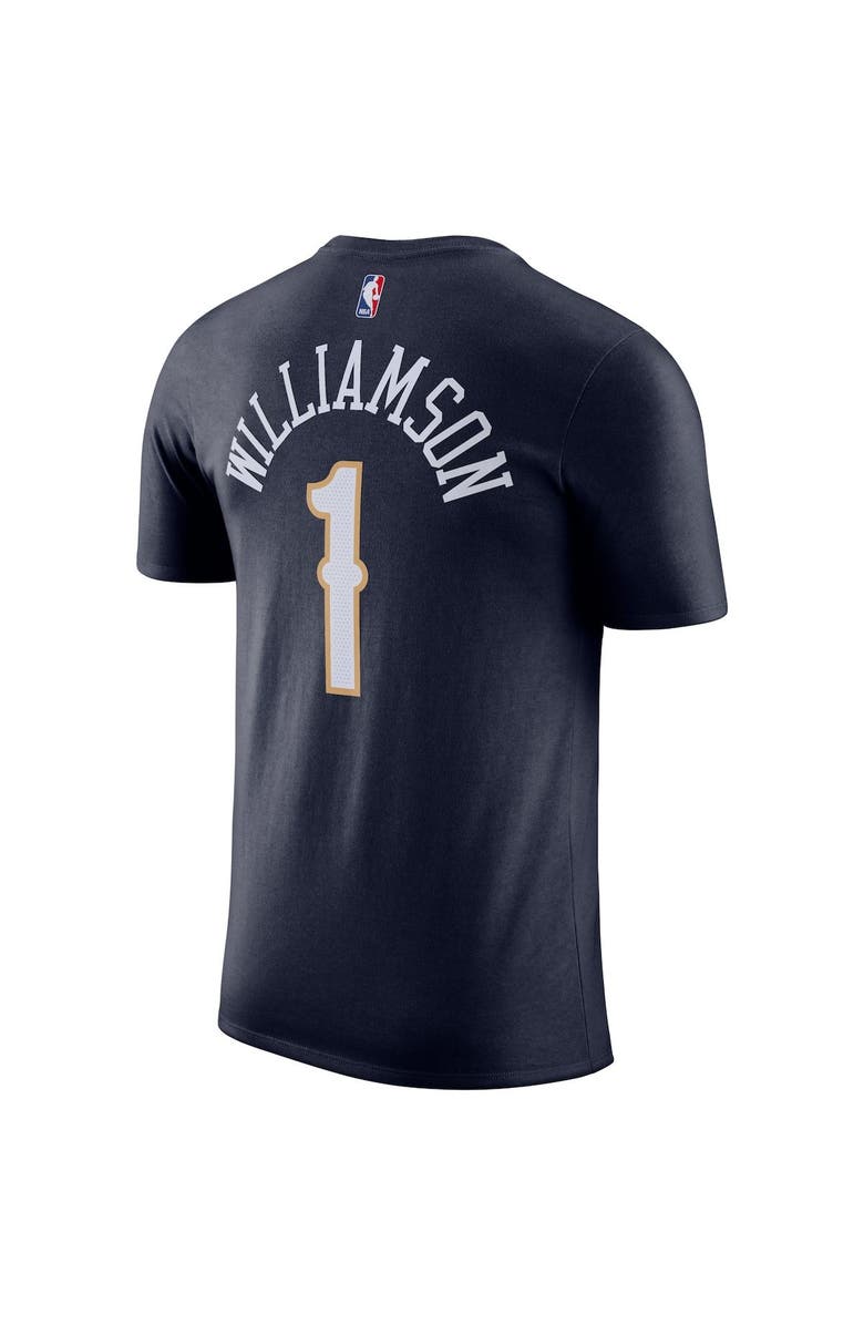 Nike Men's Nike Zion Williamson Navy New Orleans Pelicans Name & Number T-Shirt, Alternate, color,