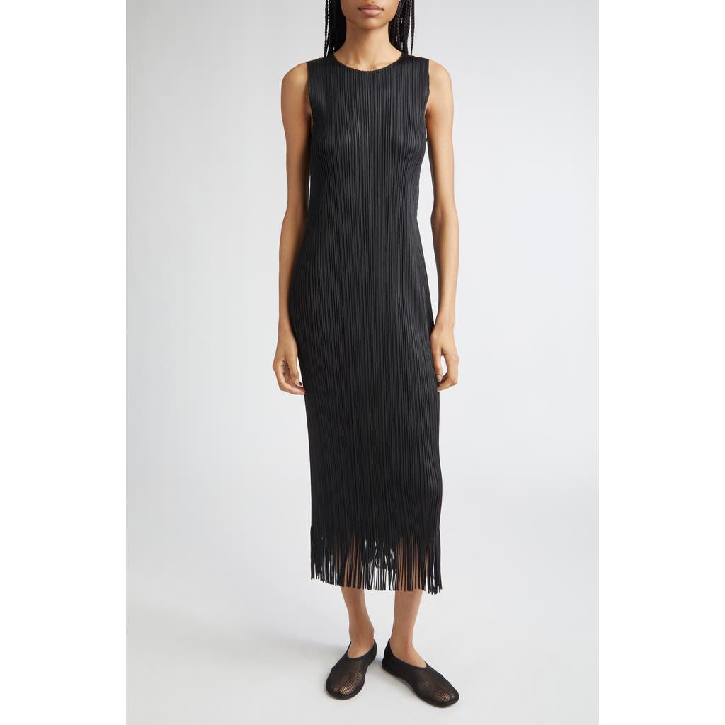 Issey Miyake Vigor Pleated Midi Dress In Black