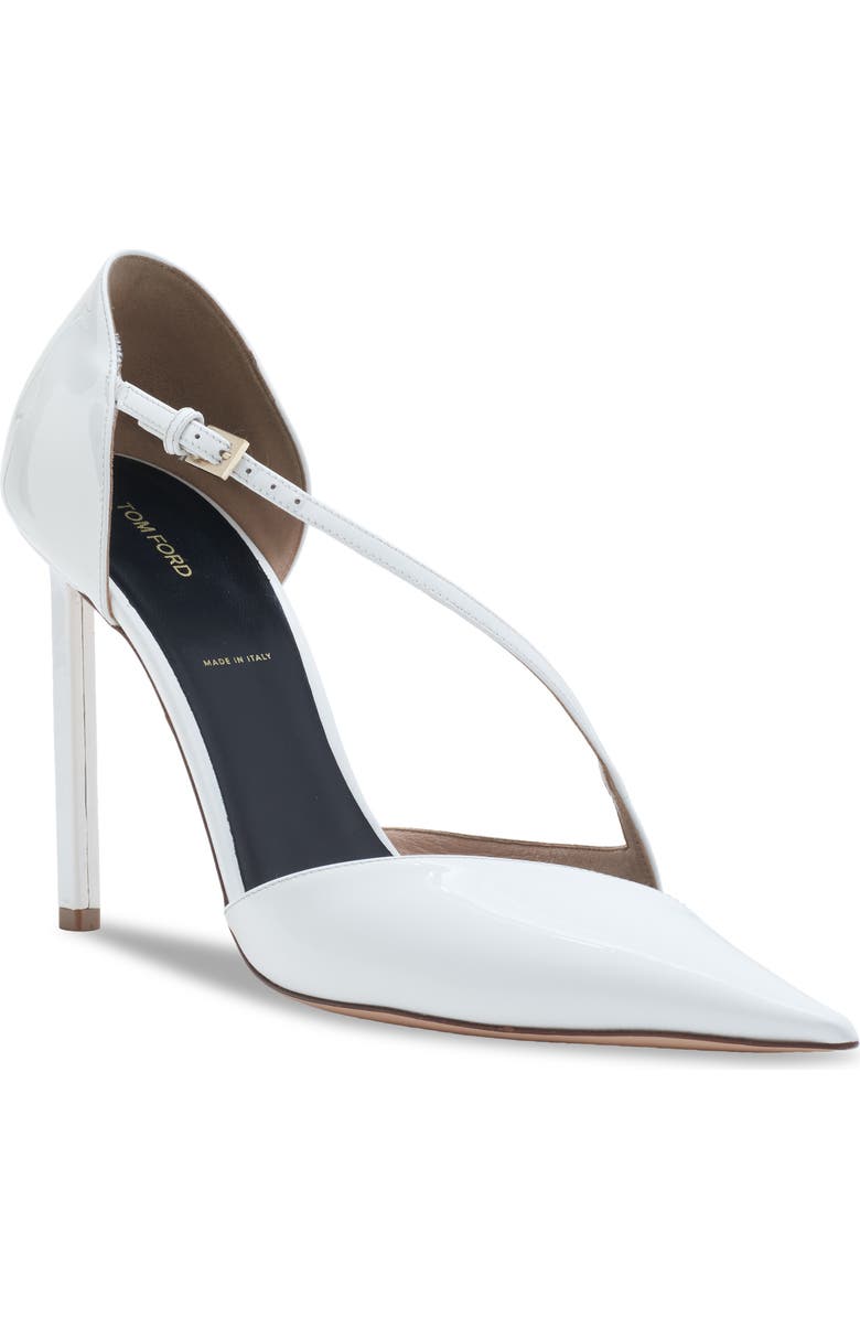 TOM FORD Stiletto Asymmetric Strap Pump, Main, color, Optical White