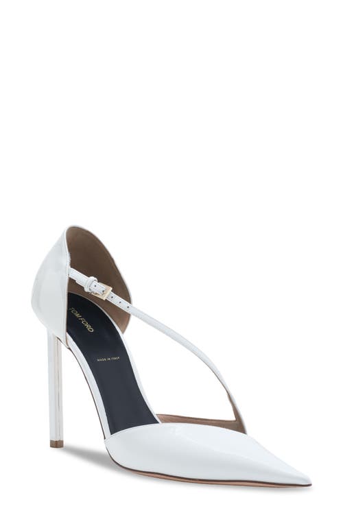Tom Ford Stiletto Asymmetric Strap Pump In White