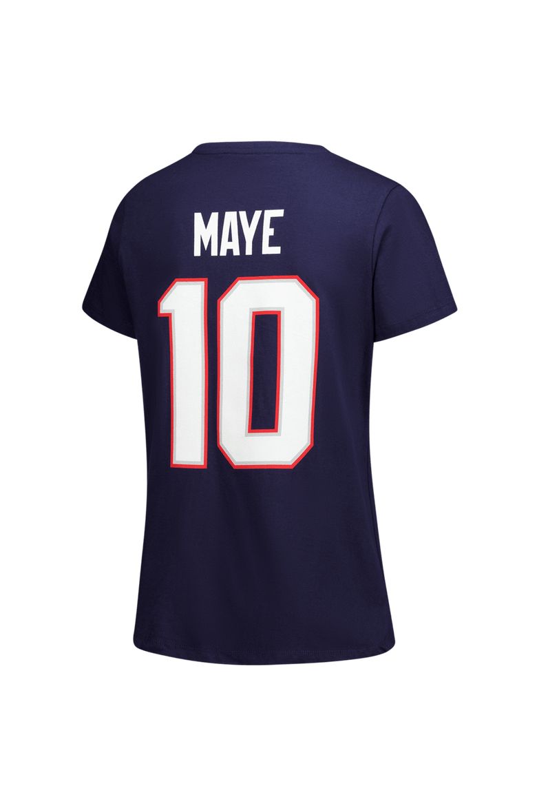 Women's Fanatics Drake Maye Navy New England Patriots Plus Size Name & Number V-Neck T-Shirt, Alternate, color, Navy