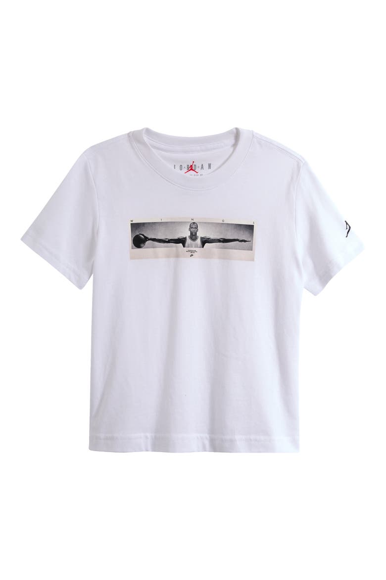 Kids' Jordan Wings Graphic T-Shirt, Main, color, WHITE