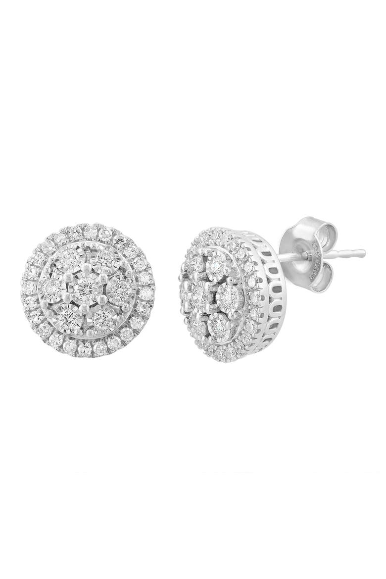 Lab Grown Diamond Stud Earrings, Main, color, WHITE GOLD