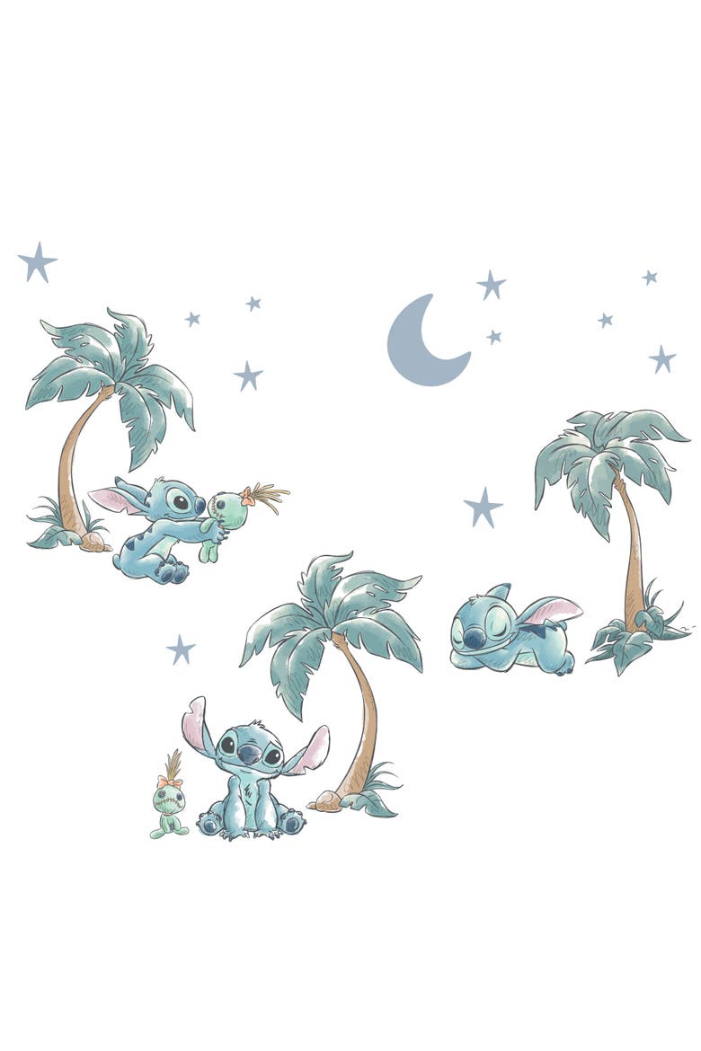 Disney Stitch Mural-Like Nursery Wall Decals / Stickers, Main, color, Blue