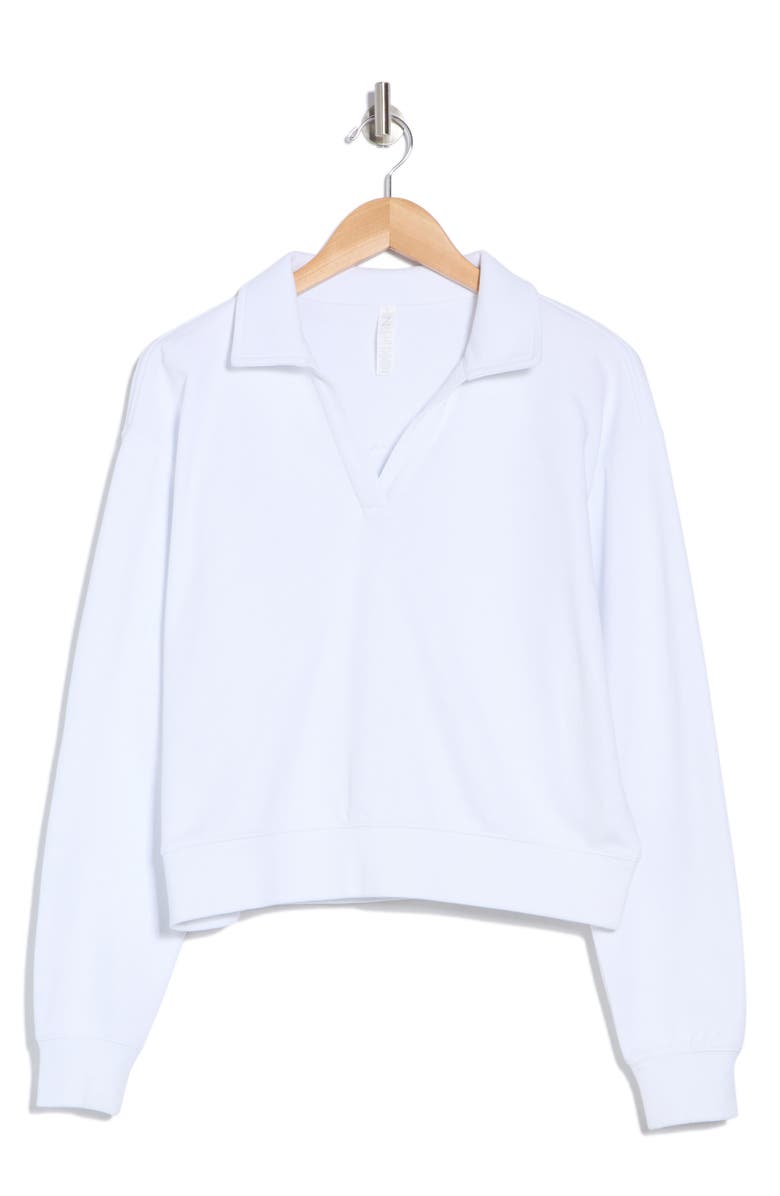 Z by Zella Level Up Terry Polo Pullover, Alternate, color, White