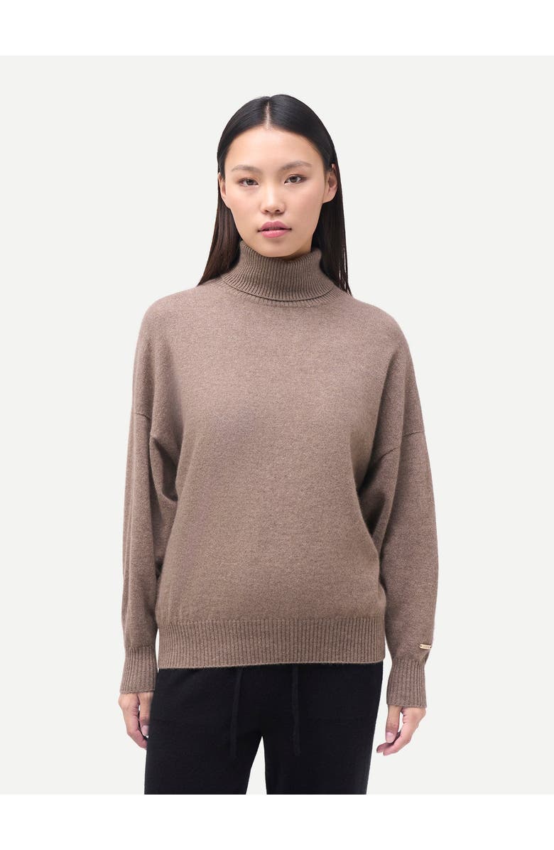 Gobi Cashmere Women T-Neck Cashmere Sweater, Alternate, color, Taupe