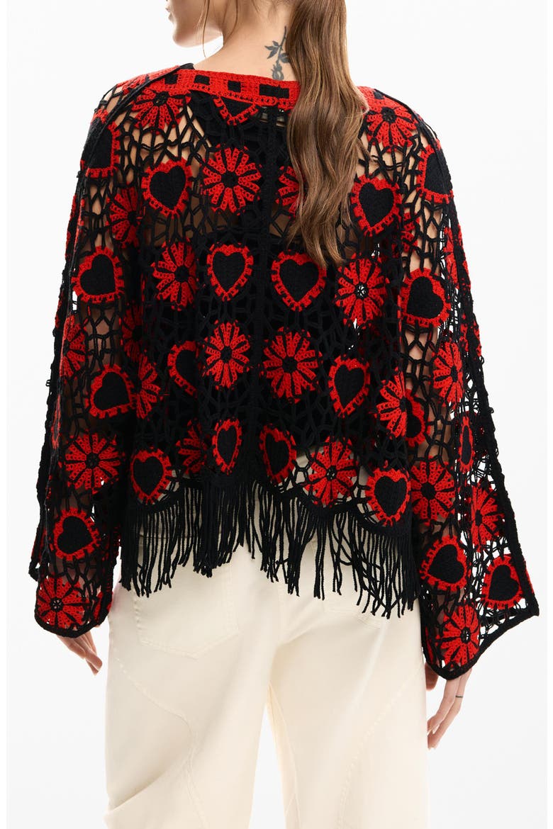 Fringe Sweater, Alternate, color, BLACK